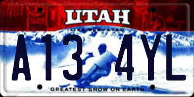 UT license plate A134YL