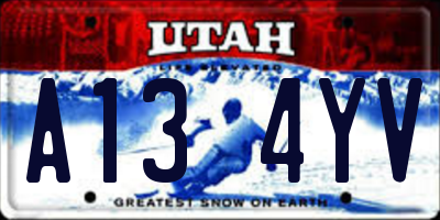 UT license plate A134YV