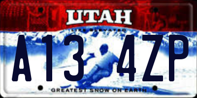 UT license plate A134ZP