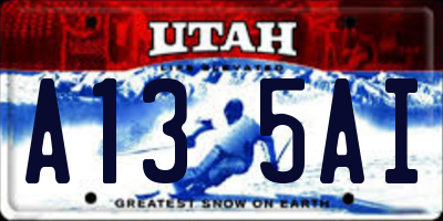 UT license plate A135AI
