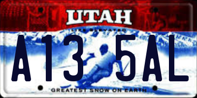 UT license plate A135AL