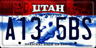 UT license plate A135BS