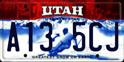 UT license plate A135CJ