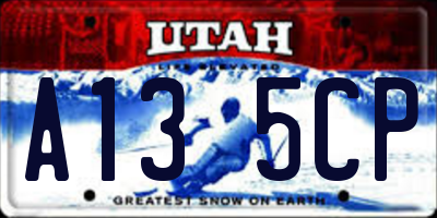 UT license plate A135CP