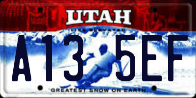 UT license plate A135EF