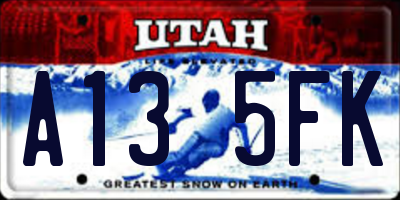 UT license plate A135FK