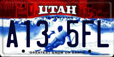 UT license plate A135FL