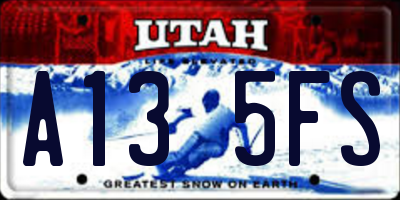 UT license plate A135FS