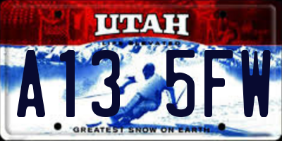 UT license plate A135FW
