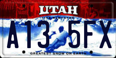 UT license plate A135FX