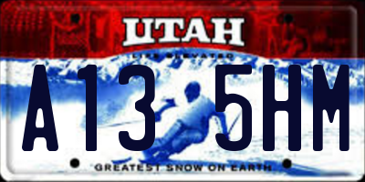 UT license plate A135HM