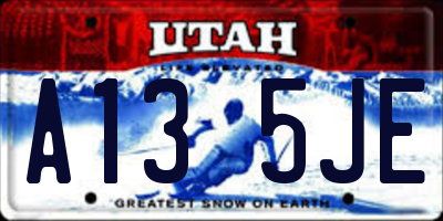 UT license plate A135JE