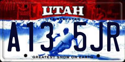 UT license plate A135JR