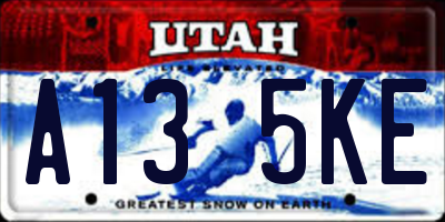 UT license plate A135KE