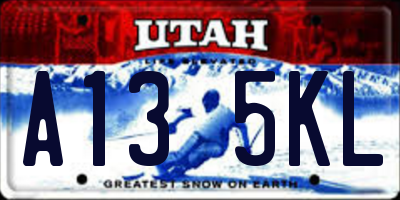 UT license plate A135KL