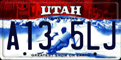 UT license plate A135LJ