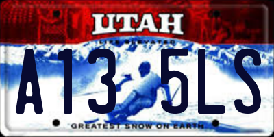 UT license plate A135LS