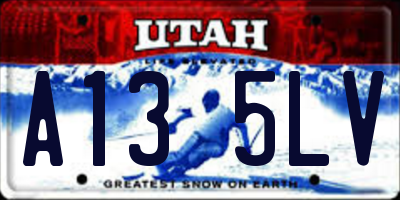 UT license plate A135LV