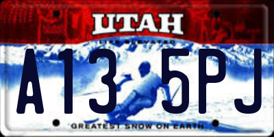 UT license plate A135PJ