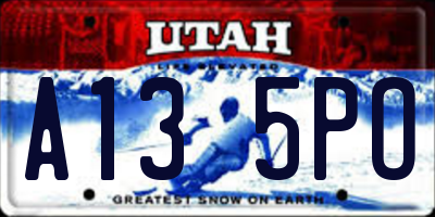 UT license plate A135PO