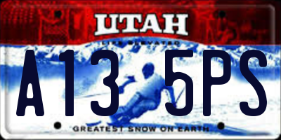 UT license plate A135PS