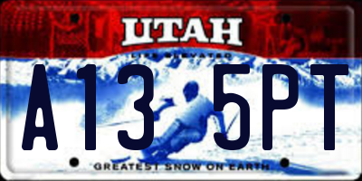 UT license plate A135PT