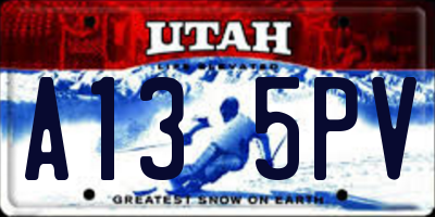 UT license plate A135PV