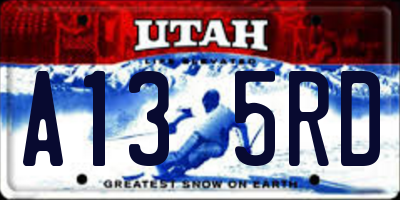 UT license plate A135RD