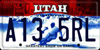 UT license plate A135RL