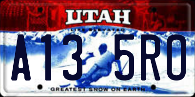 UT license plate A135RO