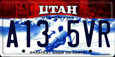 UT license plate A135VR
