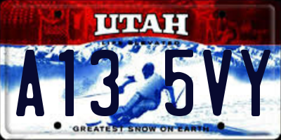 UT license plate A135VY