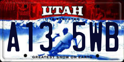 UT license plate A135WB