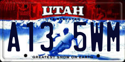UT license plate A135WM