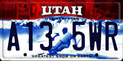 UT license plate A135WR