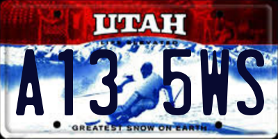UT license plate A135WS