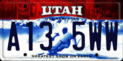 UT license plate A135WW