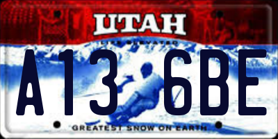 UT license plate A136BE