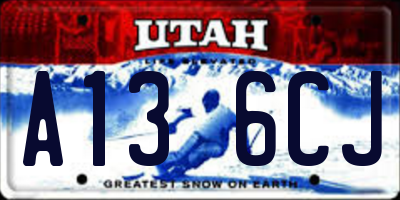 UT license plate A136CJ