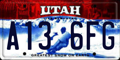 UT license plate A136FG