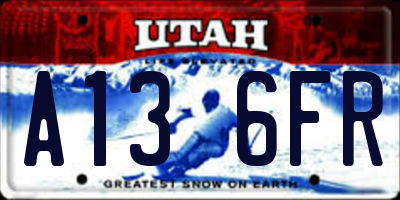 UT license plate A136FR