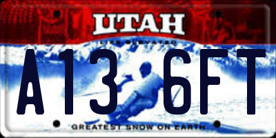 UT license plate A136FT
