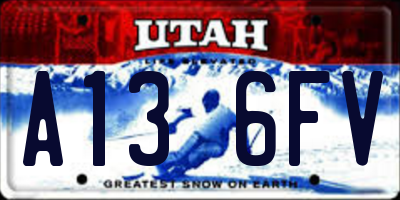 UT license plate A136FV