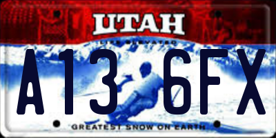 UT license plate A136FX