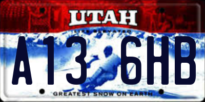 UT license plate A136HB