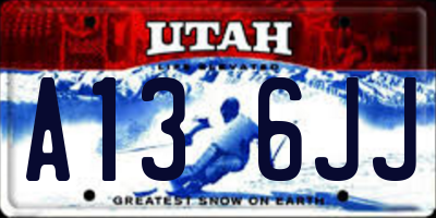 UT license plate A136JJ