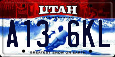 UT license plate A136KL