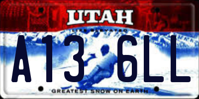 UT license plate A136LL