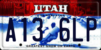 UT license plate A136LP