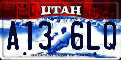 UT license plate A136LQ